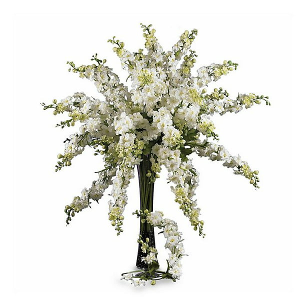 Pack of 3-34" White Delphinium Silk Flower Stems
